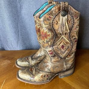 Women's Corral Whip Stitch Square Toe Western Boots size 7.5 M